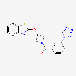 molecular formula C18H14N6O2S B2963365 (3-(1H-tetrazol-1-yl)phenyl)(3-(benzo[d]thiazol-2-yloxy)azetidin-1-yl)methanone CAS No. 1795194-33-0