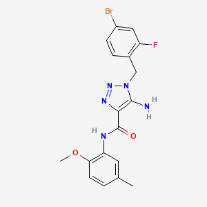 molecular formula C18H17BrFN5O2 B2963366 5-amino-1-(4-bromo-2-fluorobenzyl)-N-(2-methoxy-5-methylphenyl)-1H-1,2,3-triazole-4-carboxamide CAS No. 866347-76-4