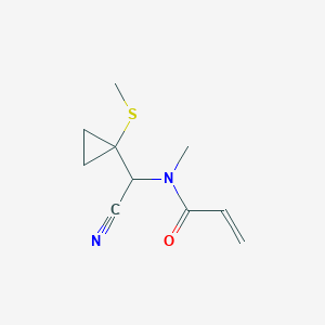 molecular formula C10H14N2OS B2963371 N-[Cyano-(1-methylsulfanylcyclopropyl)methyl]-N-methylprop-2-enamide CAS No. 2411307-87-2