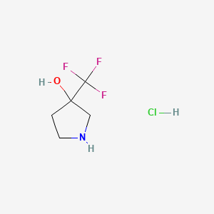 molecular formula C5H9ClF3NO B2963377 3-(Trifluoromethyl)pyrrolidin-3-ol hydrochloride CAS No. 1334147-81-7; 196822-27-2