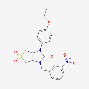 molecular formula C20H21N3O6S B2963380 1-(4-ethoxyphenyl)-3-(3-nitrobenzyl)tetrahydro-1H-thieno[3,4-d]imidazol-2(3H)-one 5,5-dioxide CAS No. 912791-20-9