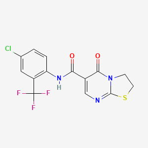 molecular formula C14H9ClF3N3O2S B2963382 N-(4-氯-2-(三氟甲基)苯基)-5-氧代-3,5-二氢-2H-噻唑并[3,2-a]嘧啶-6-甲酰胺 CAS No. 532965-78-9