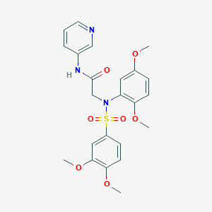 molecular formula C23H25N3O7S B296339 2-{[(3,4-dimethoxyphenyl)sulfonyl]-2,5-dimethoxyanilino}-N-(3-pyridinyl)acetamide 