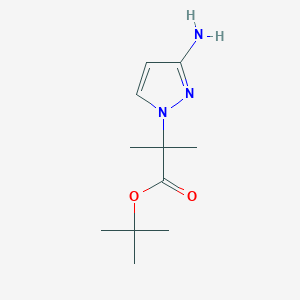 molecular formula C11H19N3O2 B2963403 tert-butyl 2-(3-amino-1H-pyrazol-1-yl)-2-methylpropanoate CAS No. 1989659-43-9