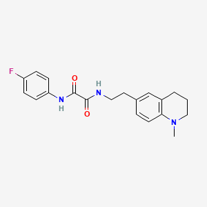 molecular formula C20H22FN3O2 B2963405 N1-(4-fluorophenyl)-N2-(2-(1-methyl-1,2,3,4-tetrahydroquinolin-6-yl)ethyl)oxalamide CAS No. 946209-35-4