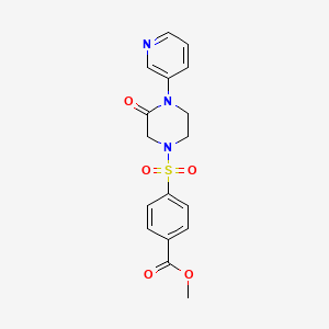 molecular formula C17H17N3O5S B2963410 4-{[3-氧代-4-(吡啶-3-基)哌嗪-1-基]磺酰基}苯甲酸甲酯 CAS No. 2097867-85-9