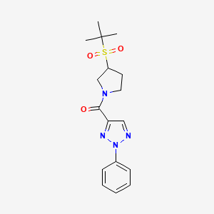 molecular formula C17H22N4O3S B2963413 (3-(tert-butylsulfonyl)pyrrolidin-1-yl)(2-phenyl-2H-1,2,3-triazol-4-yl)methanone CAS No. 1448123-95-2