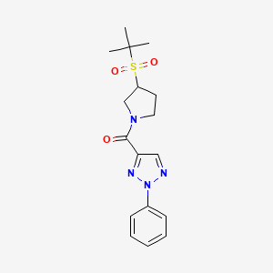 molecular formula C17H22N4O3S B2963413 (3-(叔丁基磺酰基)吡咯烷-1-基)(2-苯基-2H-1,2,3-三唑-4-基)甲苯酮 CAS No. 1448123-95-2