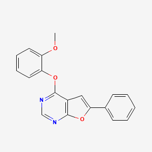 molecular formula C19H14N2O3 B2963426 4-(2-Methoxyphenoxy)-6-phenylfuro[2,3-d]pyrimidine CAS No. 478063-47-7