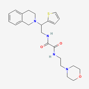 molecular formula C23H30N4O3S B2963432 N1-(2-(3,4-dihydroisoquinolin-2(1H)-yl)-2-(thiophen-2-yl)ethyl)-N2-(2-morpholinoethyl)oxalamide CAS No. 903290-05-1