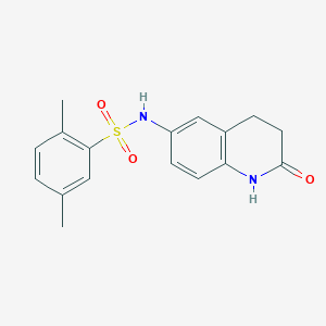 molecular formula C17H18N2O3S B2963433 2,5-dimethyl-N-(2-oxo-1,2,3,4-tetrahydroquinolin-6-yl)benzenesulfonamide CAS No. 921916-52-1