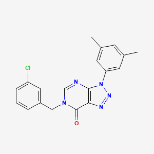 molecular formula C19H16ClN5O B2963435 6-[(3-氯苯基)甲基]-3-(3,5-二甲基苯基)三唑并[4,5-d]嘧啶-7-酮 CAS No. 888425-41-0