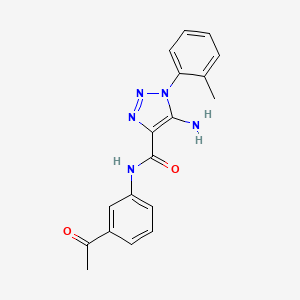 molecular formula C18H17N5O2 B2963437 N-(3-乙酰苯基)-5-氨基-1-(2-甲基苯基)-1H-1,2,3-三唑-4-甲酰胺 CAS No. 950241-42-6