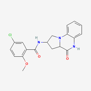 molecular formula C19H18ClN3O3 B2963459 5-chloro-2-methoxy-N-(4-oxo-1,2,3,3a,4,5-hexahydropyrrolo[1,2-a]quinoxalin-2-yl)benzamide CAS No. 2034204-41-4
