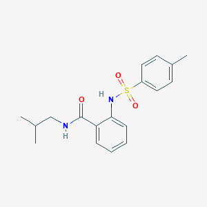 molecular formula C18H22N2O3S B296346 2-{[(4-methylphenyl)sulfonyl]amino}-N-(2-methylpropyl)benzamide 