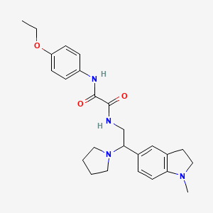 molecular formula C25H32N4O3 B2963462 N1-(4-乙氧基苯基)-N2-(2-(1-甲基吲哚啉-5-基)-2-(吡咯烷-1-基)乙基)草酰胺 CAS No. 922117-21-3