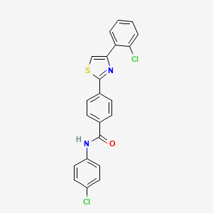 molecular formula C22H14Cl2N2OS B2963467 N-(4-氯苯基)-4-[4-(2-氯苯基)-1,3-噻唑-2-基]苯甲酰胺 CAS No. 338396-96-6