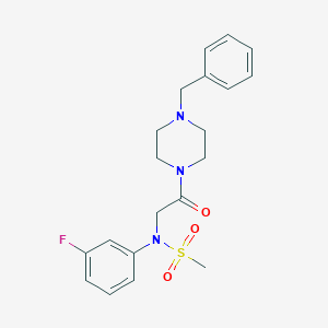 molecular formula C20H24FN3O3S B296347 N-[2-(4-benzyl-1-piperazinyl)-2-oxoethyl]-N-(3-fluorophenyl)methanesulfonamide 