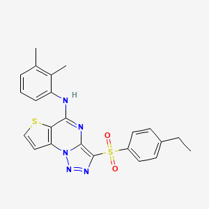 molecular formula C23H21N5O2S2 B2963474 N-(2,3-dimethylphenyl)-3-[(4-ethylphenyl)sulfonyl]thieno[2,3-e][1,2,3]triazolo[1,5-a]pyrimidin-5-amine CAS No. 892743-74-7
