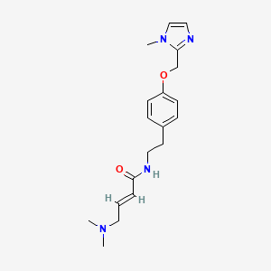 molecular formula C19H26N4O2 B2963476 (E)-4-(Dimethylamino)-N-[2-[4-[(1-methylimidazol-2-yl)methoxy]phenyl]ethyl]but-2-enamide CAS No. 2411331-87-6