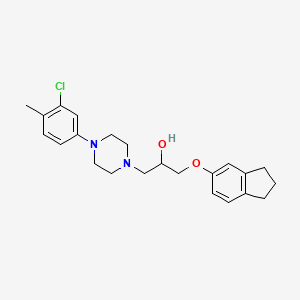 molecular formula C23H29ClN2O2 B2963479 1-[4-(3-chloro-4-methylphenyl)piperazin-1-yl]-3-(2,3-dihydro-1H-inden-5-yloxy)propan-2-ol CAS No. 712345-44-3