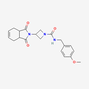 molecular formula C20H23N3O4 B2963480 3-(1,3-dioxo-3a,4,7,7a-tetrahydro-1H-isoindol-2(3H)-yl)-N-(4-methoxybenzyl)azetidine-1-carboxamide CAS No. 1904418-16-1