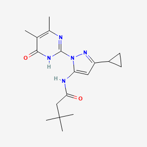 N-(3-cyclopropyl-1-(4,5-dimethyl-6-oxo-1,6-dihydropyrimidin-2-yl)-1H-pyrazol-5-yl)-3,3-dimethylbutanamide