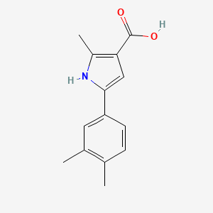 molecular formula C14H15NO2 B2963490 5-(3,4-二甲苯基)-2-甲基-1H-吡咯-3-甲酸 CAS No. 881041-35-6