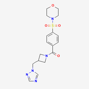 molecular formula C17H21N5O4S B2963491 (3-((1H-1,2,4-triazol-1-yl)methyl)azetidin-1-yl)(4-(morpholinosulfonyl)phenyl)methanone CAS No. 2320668-20-8