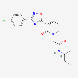 molecular formula C19H19ClN4O3 B2963492 N-(sec-butyl)-2-(3-(3-(4-chlorophenyl)-1,2,4-oxadiazol-5-yl)-2-oxopyridin-1(2H)-yl)acetamide CAS No. 1105233-85-9