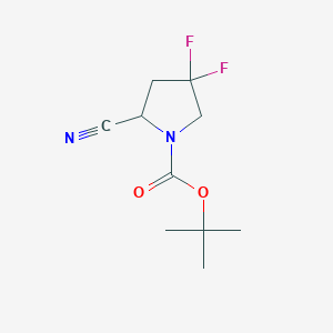 molecular formula C10H14F2N2O2 B2963494 Tert-butyl 2-cyano-4,4-difluoropyrrolidine-1-carboxylate CAS No. 1824348-84-6