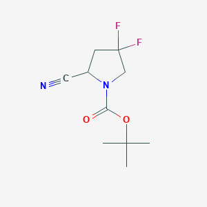 molecular formula C10H14F2N2O2 B2963494 叔丁基 2-氰基-4,4-二氟吡咯烷-1-甲酸酯 CAS No. 1824348-84-6