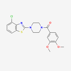 molecular formula C20H20ClN3O3S B2963495 (4-(4-Chlorobenzo[d]thiazol-2-yl)piperazin-1-yl)(3,4-dimethoxyphenyl)methanone CAS No. 897479-96-8