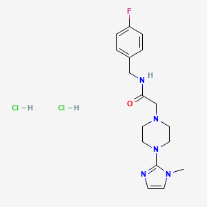 molecular formula C17H24Cl2FN5O B2963498 N-(4-fluorobenzyl)-2-(4-(1-methyl-1H-imidazol-2-yl)piperazin-1-yl)acetamide dihydrochloride CAS No. 1351647-61-4