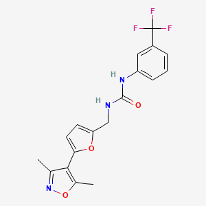 1-[[5-(3,5-Dimethyl-1,2-oxazol-4-yl)furan-2-yl]methyl]-3-[3-(trifluoromethyl)phenyl]urea