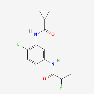 molecular formula C13H14Cl2N2O2 B2963508 N-[2-Chloro-5-(2-chloropropanoylamino)phenyl]cyclopropanecarboxamide CAS No. 2411294-74-9