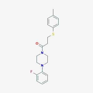 molecular formula C20H23FN2OS B296351 1-[4-(2-Fluorophenyl)piperazin-1-yl]-3-[(4-methylphenyl)sulfanyl]propan-1-one 