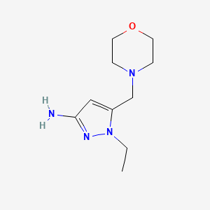molecular formula C10H18N4O B2963522 1-ethyl-5-(morpholin-4-ylmethyl)-1H-pyrazol-3-amine CAS No. 1856100-55-4