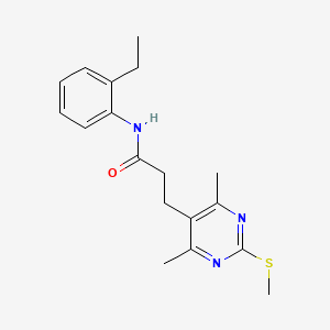 molecular formula C18H23N3OS B2963527 3-(4,6-dimethyl-2-methylsulfanylpyrimidin-5-yl)-N-(2-ethylphenyl)propanamide CAS No. 878948-08-4