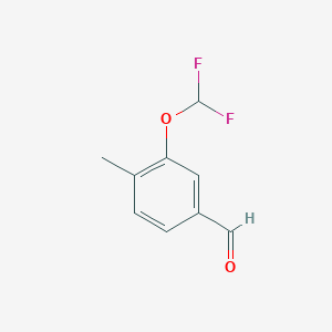 molecular formula C9H8F2O2 B2963528 3-(二氟甲氧基)-4-甲基苯甲醛 CAS No. 2172596-46-0