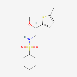 molecular formula C14H23NO3S2 B2963535 N-(2-methoxy-2-(5-methylthiophen-2-yl)ethyl)cyclohexanesulfonamide CAS No. 1797640-24-4