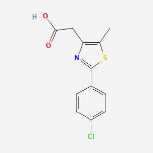 molecular formula C12H10ClNO2S B2963543 2-[2-(4-Chlorophenyl)-5-methyl-1,3-thiazol-4-yl]acetic acid CAS No. 259655-35-1