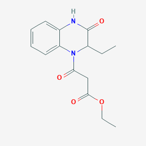 molecular formula C15H18N2O4 B2963549 ethyl 3-[2-ethyl-3-oxo-3,4-dihydro-1(2H)-quinoxalinyl]-3-oxopropanoate CAS No. 1009726-93-5
