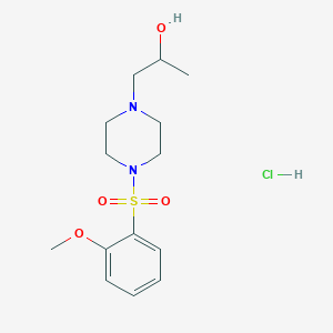 molecular formula C14H23ClN2O4S B2963552 1-(4-((2-甲氧基苯基)磺酰基)哌嗪-1-基)丙-2-醇盐酸盐 CAS No. 1396850-97-7