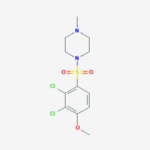 molecular formula C12H16Cl2N2O3S B296356 1-[(2,3-Dichloro-4-methoxyphenyl)sulfonyl]-4-methylpiperazine 