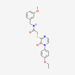 molecular formula C22H23N3O4S B2963563 2-((4-(4-ethoxyphenyl)-3-oxo-3,4-dihydropyrazin-2-yl)thio)-N-(3-methoxybenzyl)acetamide CAS No. 900007-42-3