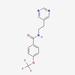 molecular formula C14H12F3N3O2 B2963571 N-(2-(嘧啶-5-基)乙基)-4-(三氟甲氧基)苯甲酰胺 CAS No. 2034446-72-3