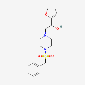 molecular formula C17H22N2O4S B2963572 2-(4-(Benzylsulfonyl)piperazin-1-yl)-1-(furan-2-yl)ethanol CAS No. 1396677-95-4