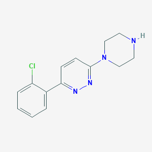 molecular formula C14H15ClN4 B2963576 3-(2-Chlorophenyl)-6-(piperazin-1-yl)pyridazine CAS No. 1338664-16-6