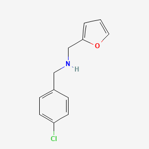 molecular formula C12H12ClNO B2963579 (4-Chloro-benzyl)-furan-2-ylmethyl-amine CAS No. 69957-79-5